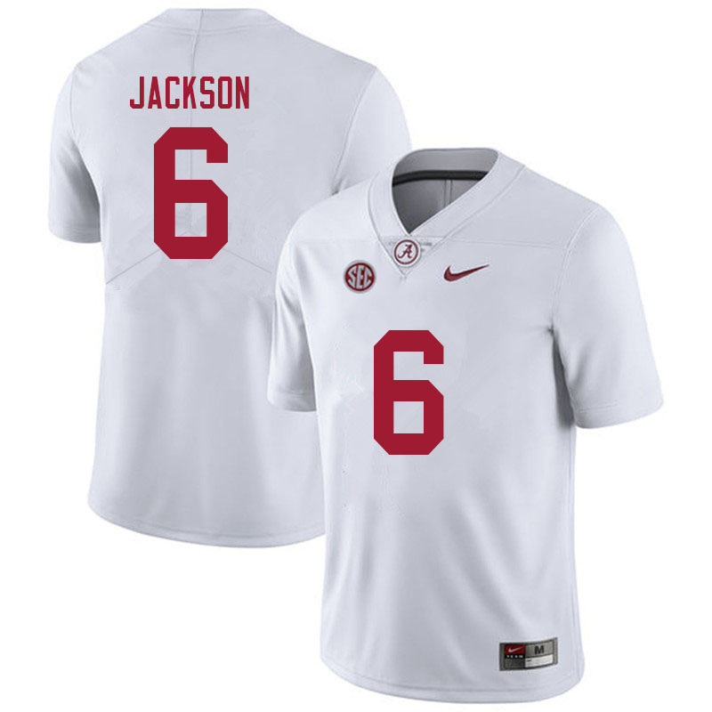 Men #6 Khyree Jackson Alabama Crimson Tide College Football Jerseys Sale-White